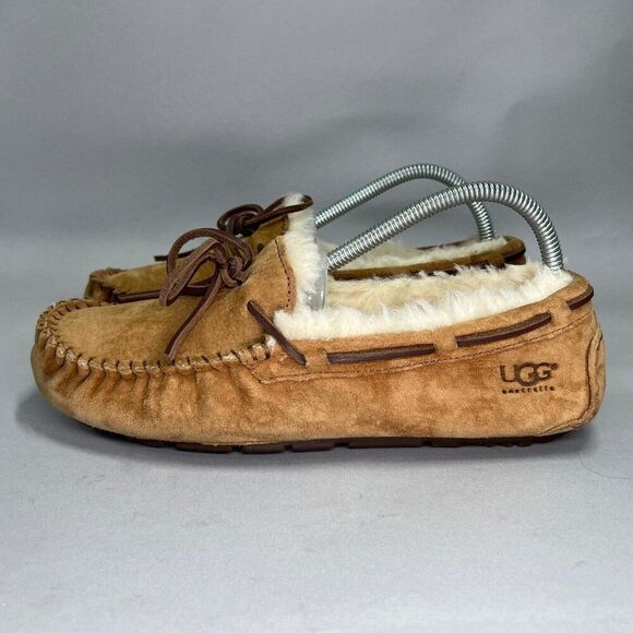 UGG Dakota Slipper Women's Size 8 Chestnut Suede Shearling Slip On Shoes - Picture 4 of 12